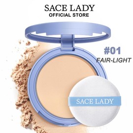 SACE LADY Oil Control Face Powder,Waterproof Setting Powder,Talc-Free Matte Face Makeup With Puff 0.35Oz:_#01