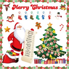 Christmas Bulletin Board Decorations Xmas Tree Bulletin Board Set Santa Borders Merry Christmas Classroom Decorations Xmas Tree Cutouts DIY Photo Sign Name Winter Holiday Boards for School Decor