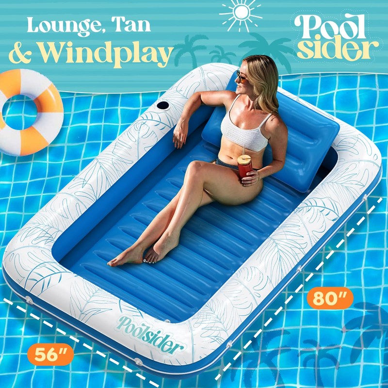 Premium Inflatable Tanning Pool Lounger | XL Inflatable Tanning Bed
