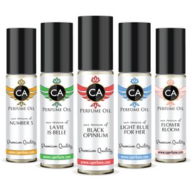 CA Perfume Designer Perfume Oil Set For Women Impression Of (Chancellor, Number 5, Aloor For Her, Chancellor Eau Tendre, Mademoiselle) Long Lasting Fragrance Body Oil 10ml x 5