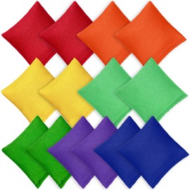 14 PCS Colorful Nylon Bean Bags Small Bean Bags Bulk Hand Toss for Sports Outdoor