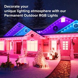 200ft Permanent Outdoor Lights App & Remote, RGB Eternity Eaves Lights, Waterproof, Multicolor for New Year, String Light