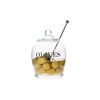 Creative Co-Op Clear Glass "OLIVE" Jar with Lid & Slotted