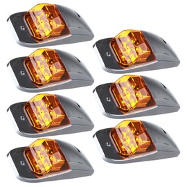 LBRST 7x Truck Cab Marker Light 17 LED Chrome Top Cab Marker Roof Running Lights Amber Truck Semi Trailer Cab Light Fit for Kenworth/Peterbilt/Freightliner/Mack/Western Star Truck Trailer