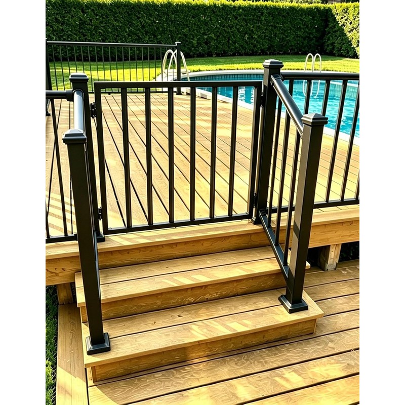 48" W x 36" H Outdoor Deck Railing Kit, Black