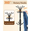 EZIVIEZ Modern Coat Rack Stand, 360° Rotary Metal Freestanding Coat