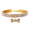 2PCS Pet Gold Collar Accessories Cat Dog Collar Heart and