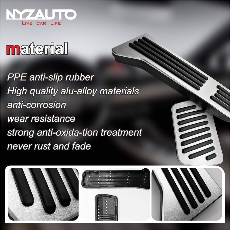 NYZAUTO Anti-Slip Performance Foot Pedal Pads kit Compatible with Mazda