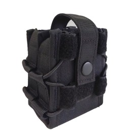 G-Wrap Double Handcuff Holster, Duty Belt & Molle Compatible, Reinforced Velcro & Button Closure, Black Nylon