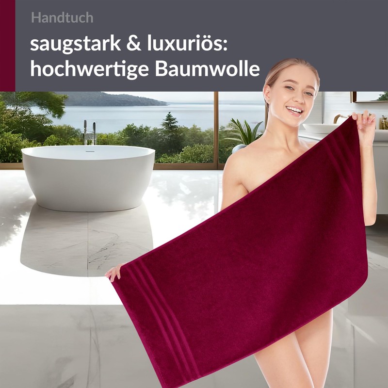Lashuma Cotton Hand Towel 50 x 100 cm in Cherry