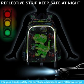 AGSDON 3PCS Dinosaur Backpack for Boys, 16" Kids Backpacks Water Resistant with Lunch Box, Bookbag for Elementary Preschool