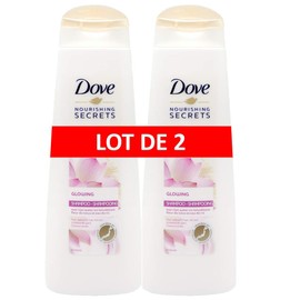 Dove Glowing Lotus Flower Shampoo for Silky and Smooth Hair Pack of 2 x 250 ml