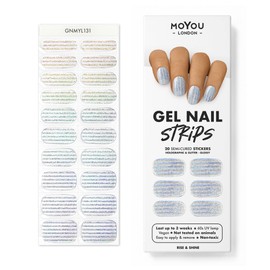 MOYOU LONDON Semi Cured Gel Nail Strips - 20 Pcs. Nail Wraps for Salon-Quality Manicure - Works with Any UV Nail Lamp - Easy to Apply, Trim, & Remove Gel Nail Stickers