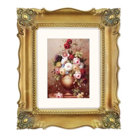SIMON'S SHOP 8x10 Picture Frame Baroque Picture Frames 8 by 10 Vintage Frames for Picture Artwork in Gold