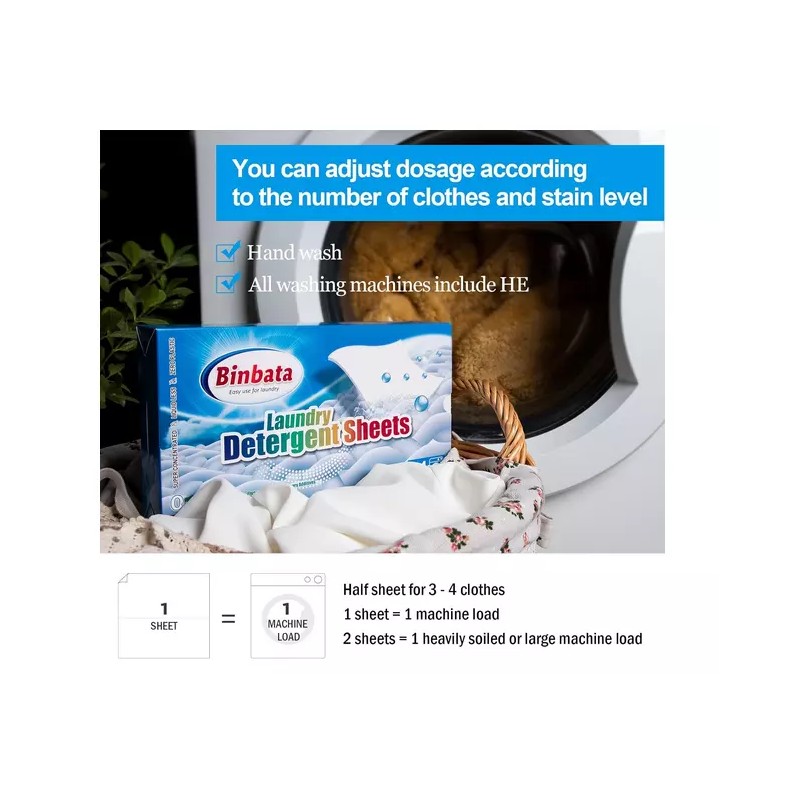 Binbata Laundry Detergent Sheets, 200 Loads Hypoallergenic Eco-Friendly
