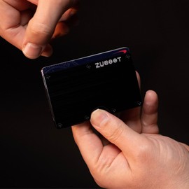 Slim RFID Wallet Kit for Men – Minimalist Front Pocket Wallet with 5 Extra Replacement Covers, Hex Tool & Screws – Durable Lightweight Metal Card Holder (Black, Holds 16 Cards)