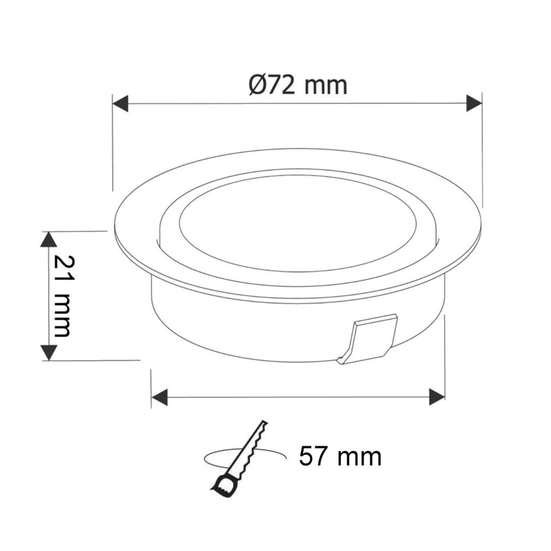ADAKAT full metal recessed spotlight G4 12V, glass cover