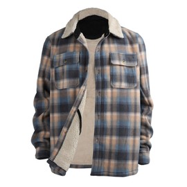 Gary Com Mens Flannel Jacket Sherpa Lined Buffalo Plaid Heavyweight Fleece Mens Shacket Casual Long Sleeve Warm Fall Winter Outwear