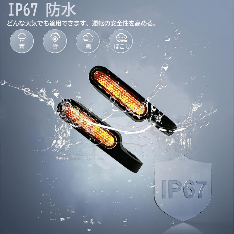 KSHOSIYOK LED Turn Signal, Motorcycle, Mini Handlebar, Flowing Sequential, Ultra-Small,