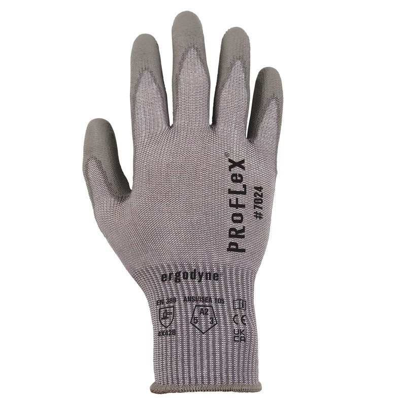 Ergodyne ProFlex 7024 Cut Resistant Work Gloves, ANSI A2, PU