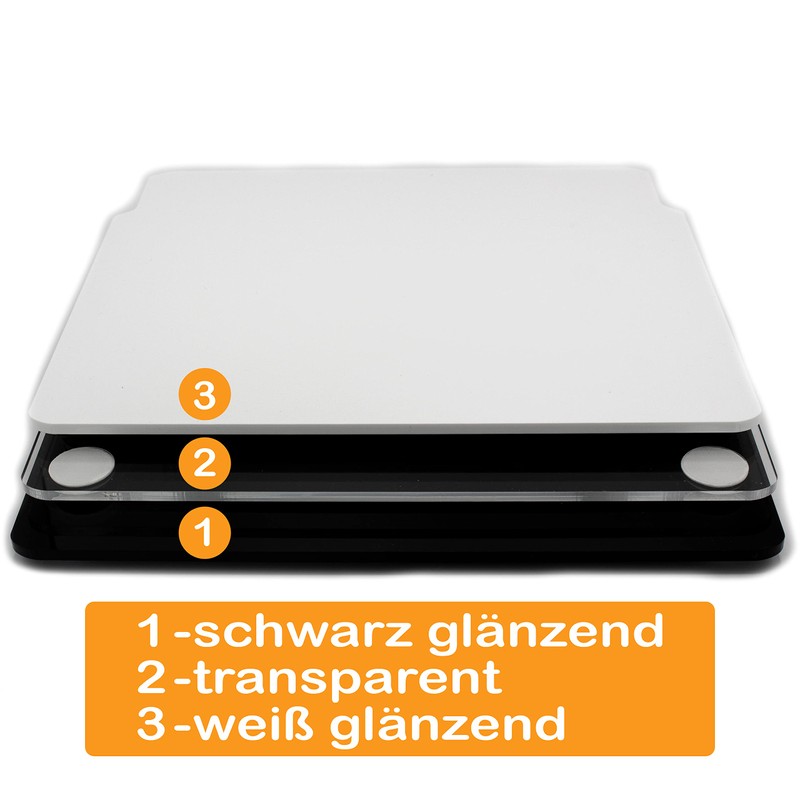 Sliding board made of acrylic, glossy black, 29 x 26
