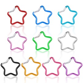 10Pcs Colored Star Carabiner Metal Carabiner Clip Star Shaped 1.57x1.57inch Star Shaped Climbing Buckle for Traveling Camping Fishing Hiking