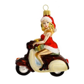 Hamburger Weihnachtskontor - Christmas Tree Decoration - Ms. Santa on Scooter