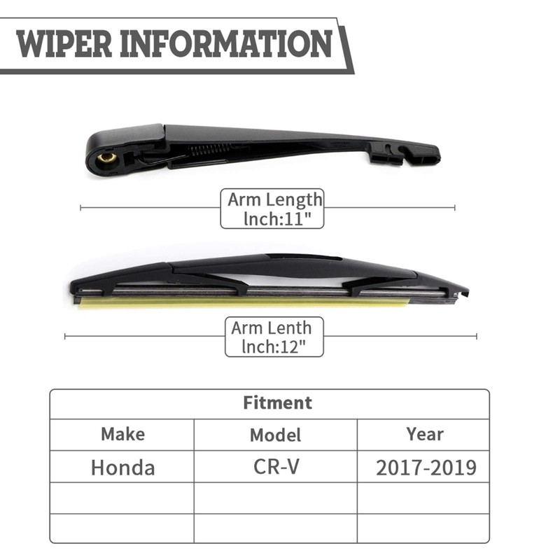 HODEE Rear Wiper Arm Blade for Jeep Wrangler 2018-2021 Honda