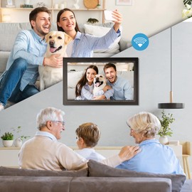 Digital Picture Frame 15.6 Inch Large Digital Photo Frame with 1920 * 1080 IPS Full HD Touchscreen, Humblestead 64GB WiFi Smart Frame Share Photos and Videos via AiMOR App, Wall Mountable