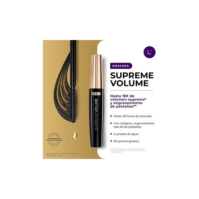 Supreme Volume Lbel Mascara Rimel Pestañas Original