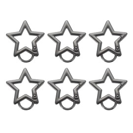 PATIKIL Star Keychain Clip, 6 Pcs Star Key Ring Snap Hook Clips Zinc Alloy Trigger Spring Buckles for Keychains Bags Purses Handbag Jewelry Making, Silver