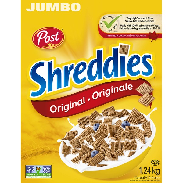 Post Jumbo Shreddies Cereal, 1.24kg/43.73oz {Imported from Canada}