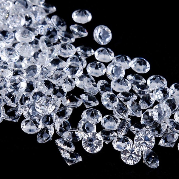 Faburo 3000 Pieces Decorative Diamonds Wedding Confetti 6 mm Transparent Crystal Decorative Stones Table Decoration Diamonds