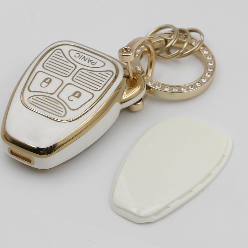 for Jeep Key fob Cover (3B-White Gray)