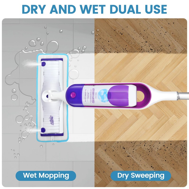 6 Pack Reusable Microfiber Mop Pads Compatible with Swiffer PowerMop,