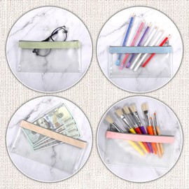 Xinjoduz Pack of 4 Wallets, Bank Bag, Translucent Money Folder, Waterproof Money Bag with Zip, Banknotes Storage, Cash Storage, Money Storage for Business