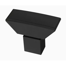 Brainerd P39921W-FB 1 1/2" Flat Black Carved Corner Cabinet & Drawer Knob