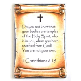 1 Corinthians 6:19 Bible Verse Fridge Magnet (2 x 3 inches)