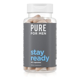 Pure for Men Original Cleanliness Stay Ready Fiber Supplement | Helps Promote Digestive Regularity | Psyllium Husk, Aloe Vera, Chia Seeds, Flaxseeds | Proprietary Formula | 60 Vegan Capsules