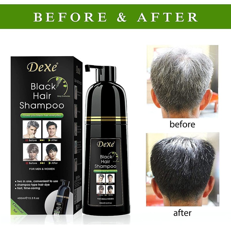 Dexe Black Hair Shampoo 400 ML Instant Hair Darkening Dye