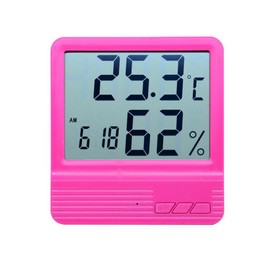 Digital Thermometer, Indoor Hygrometer Temperature Monitor with Clock for Adults Children