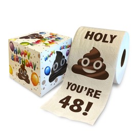 Printed TP Holy You're 48 Birthday Toilet Paper Gift - 48th Bday Party Funny Birthday Gift Joke Toilet Paper Prank, Novelty Unique Birthday Presents for Men, Women, Family, Friends - 500 Sheets