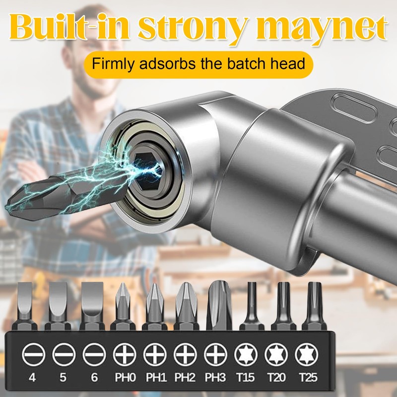 Oneroomone 13 Pieces Adapter for Angle Screwdriver, 105 Degree Angle