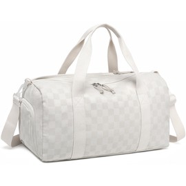 Gym Bag Sports Duffle Bags with Wet Pocket Weekender Overnight Bag with Waterproof Shoe Pouch and Air Hole for Girls Kids Women Foldable Travel Bags