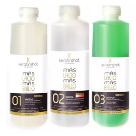 Keratinshot True Professional Alaciado Japonés + Shampoo Neutro +  Posalisado 3 X 250 Ml