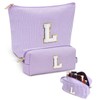 2Pcs Pink Makeup Bag for Women Small Cosmetic Bag for