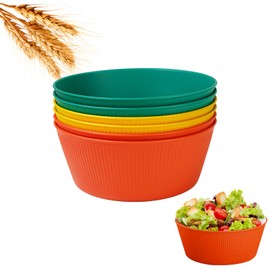 Old Tjikko Snack Bowls,Set of 6 Rice Bowls,100% BPA-Free Wheat Straw Fiber Snack Bowls,Eco-friendly Safe Kitchen Bowl for Children Adult Support Microwave (36oz-6pcs)