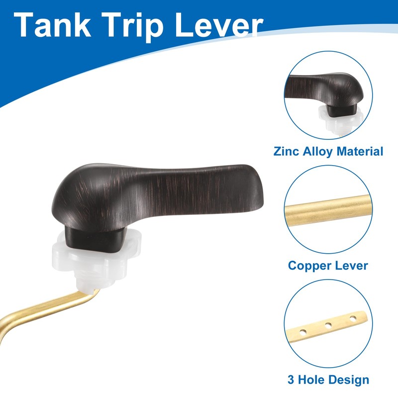 sourcing map 1Set Side Mount Universal Toilet Handle Replacement Kit