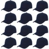 ZH Plain Baseball Caps,Adjustable Baseball Caps,Lot 12 PC Unisex Blank