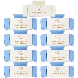 Bridesmaid Hair Claws Bachelorette 4.1 Inch Square Hair Clips Set of 5 Bridal Shower Hair Claw Clips ideas Gift for Wedding Party Favors Bridesmaid Proposal Gifts (White&Blue) (9pcs-White & Blue)